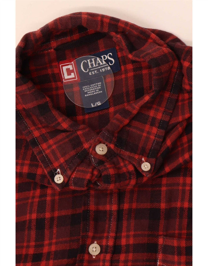 Chaps Chemise en flanelle pour homme en coton à carreaux bordeaux