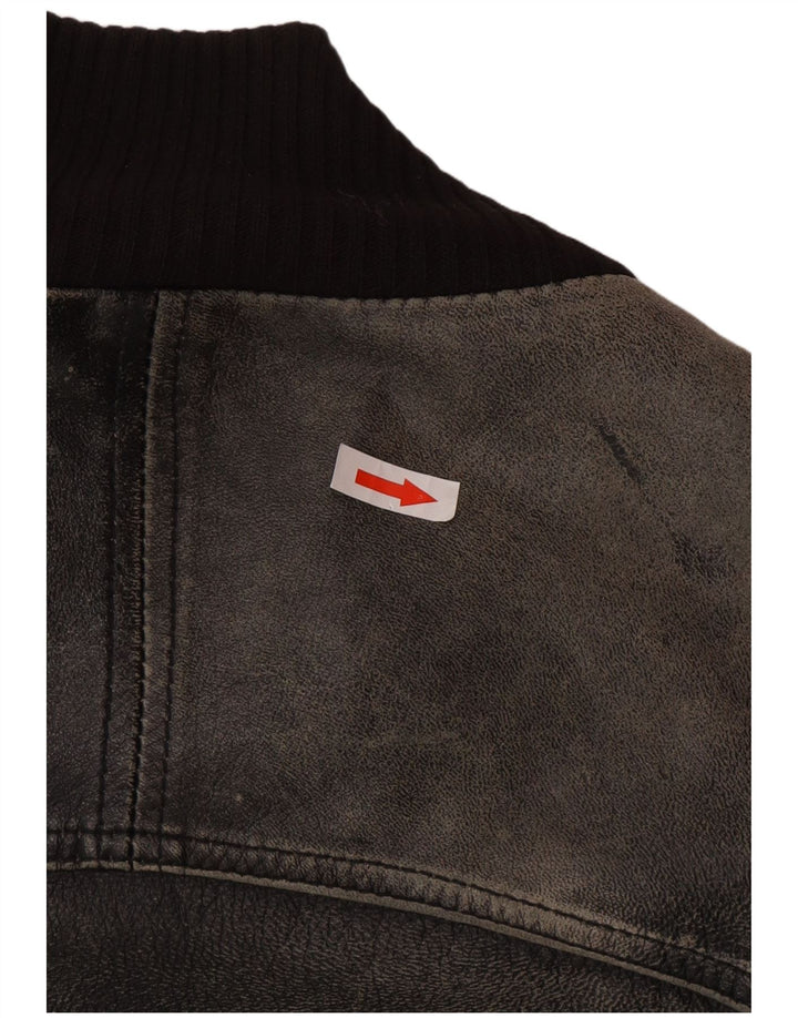 Veste en cuir homme vintage UK 38 Cuir noir moyen