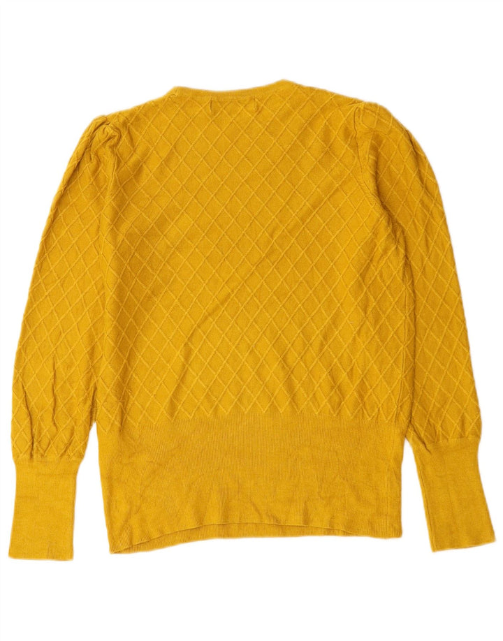 Marks & Spencer Pull à col rond pour femme UK 10 Petit carreaux jaunes