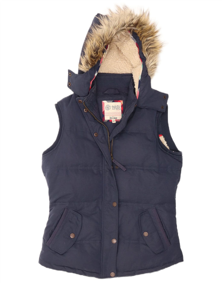 Fat Face Gilet rembourré à capuche pour femme UK 10 Petit Bleu Polyester