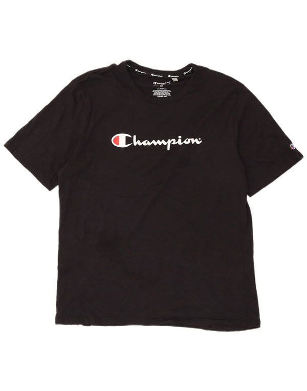 Champion T-Shirt Graphique Homme Top 2XL Coton Noir