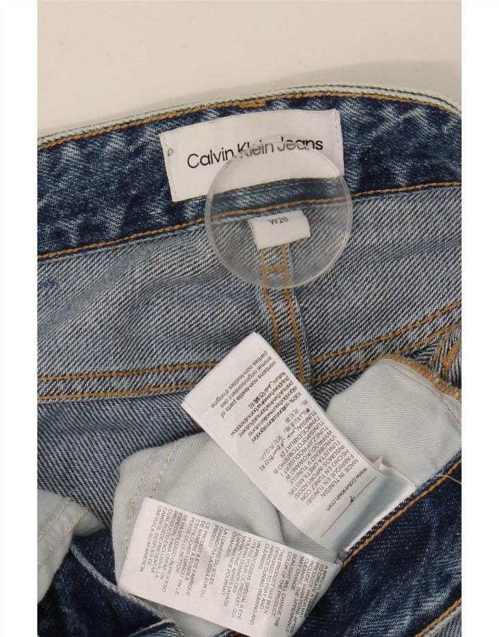 CALVIN KLEIN Femme Jean Slim Effet Déchiré W28 L28 Bleu Coton