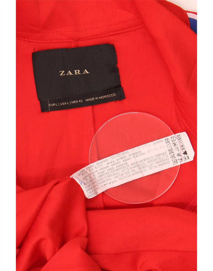 Zara Mens Survêtement Top Jacket Large Rouge Colourblock Polyester
