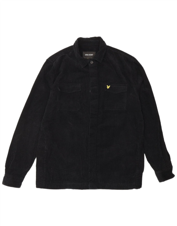 LYLE & SCOTT Chemise Velours Côtelé Homme Noir Moyen Coton