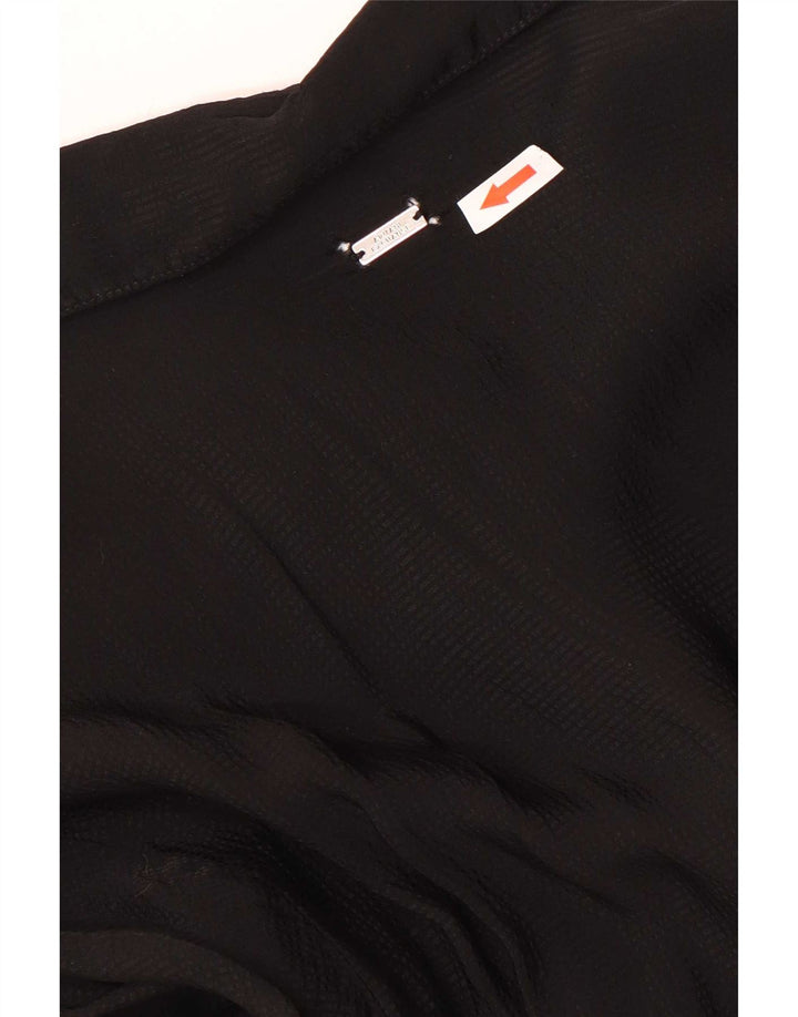 Armani Exchange Chemise Chemisier Femme UK 14 Large Noir Viscose