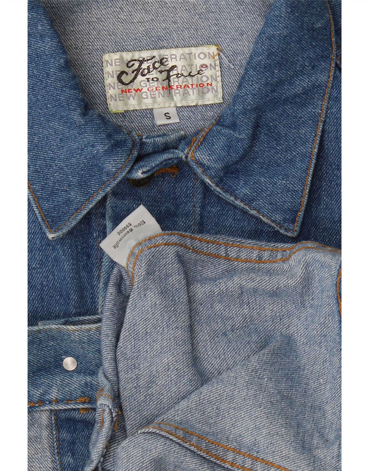 veste en denim homme vintage UK 36 Petit Bleu