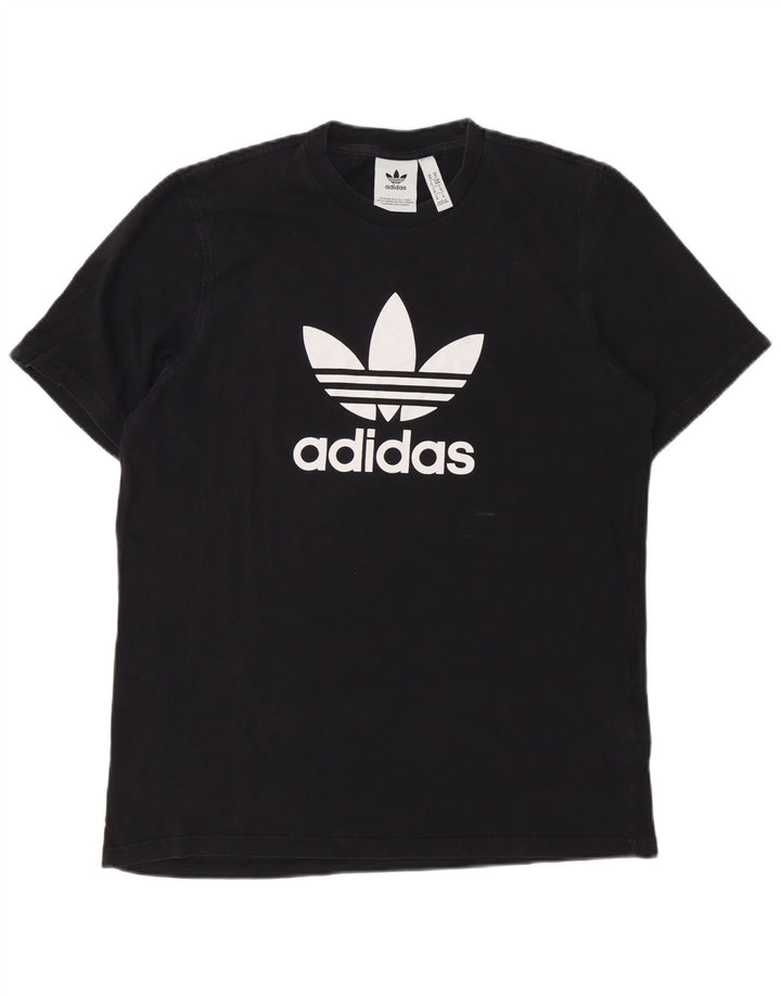 ADIDAS T-shirt graphique pour homme en coton noir moyen