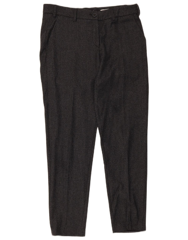 Brax Pantalon de costume doux pour femme UK 10 Small W30 L29 Gris pied-de-poule