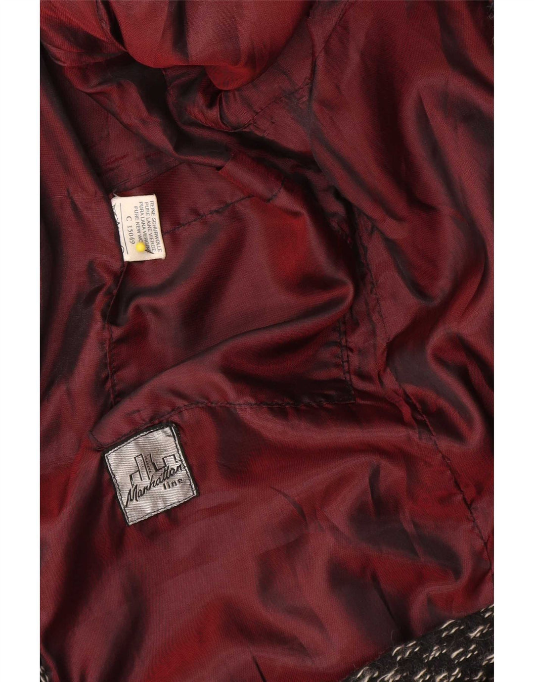 Manhattan Veste blazer à 1 bouton pour homme UK 40 en laine à carreaux noirs