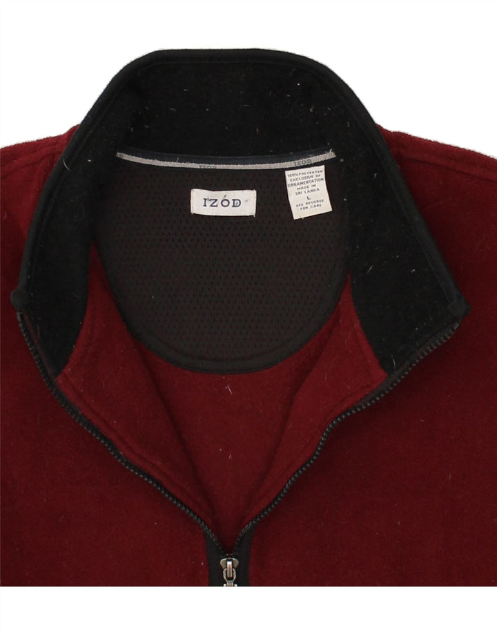 IZOD Mens Fleece Jacket UK 40 Large Red Polyester Vintage Izod and Second-Hand Izod from Messina Hembry 