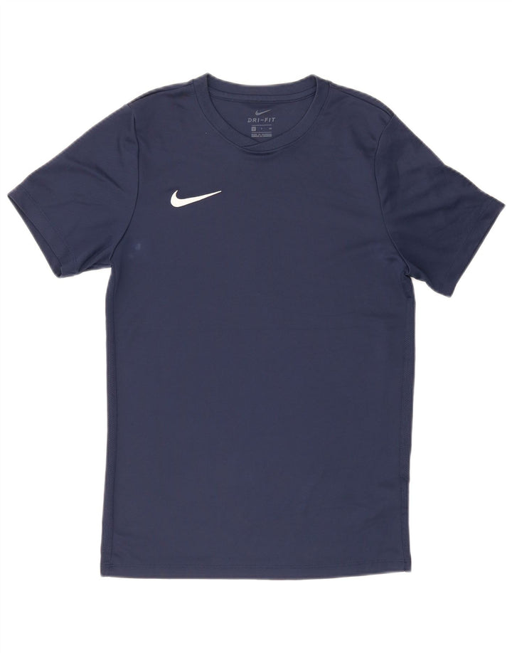 Nike Hommes Dri Fit T-Shirt Haut Petit Bleu Marine Polyester