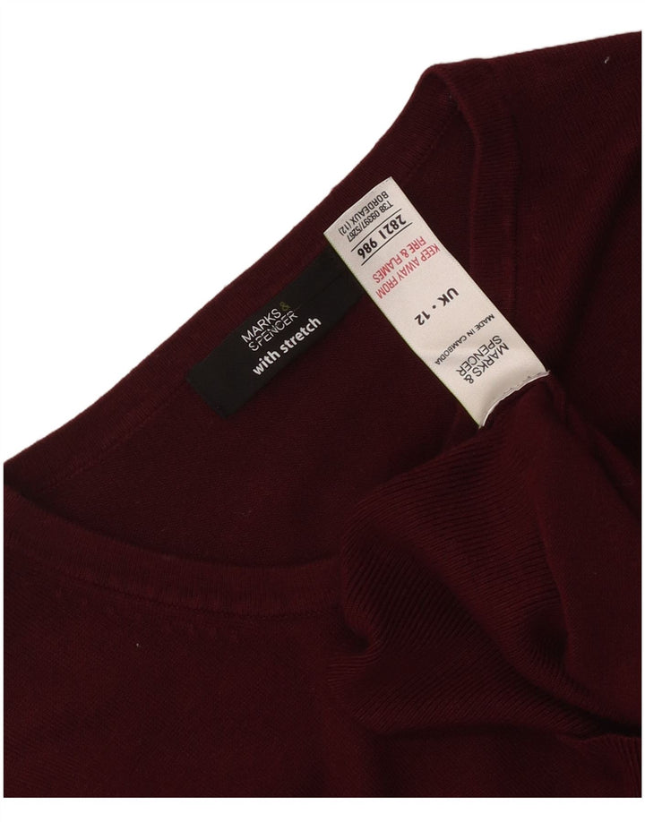 Marks & Spencer Pull Cardigan pour Femme UK 12 Viscose Marron Moyen