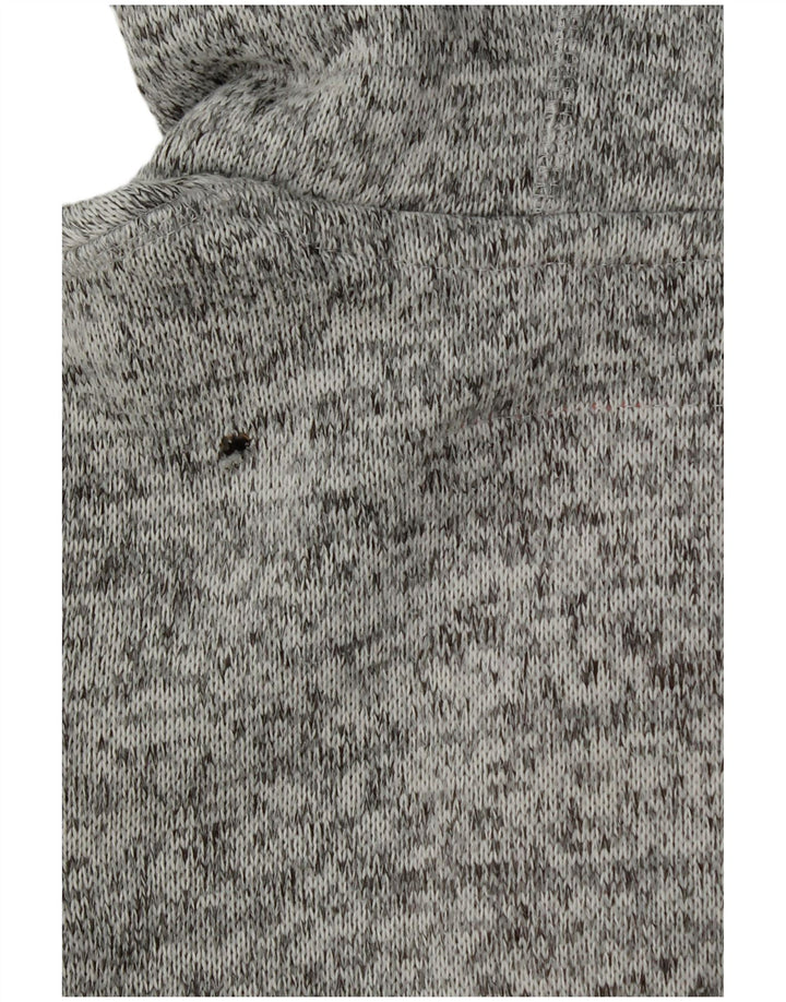 Superdry Pull à capuche zippé pour femme UK 16 Large Gris Moucheté Polyester