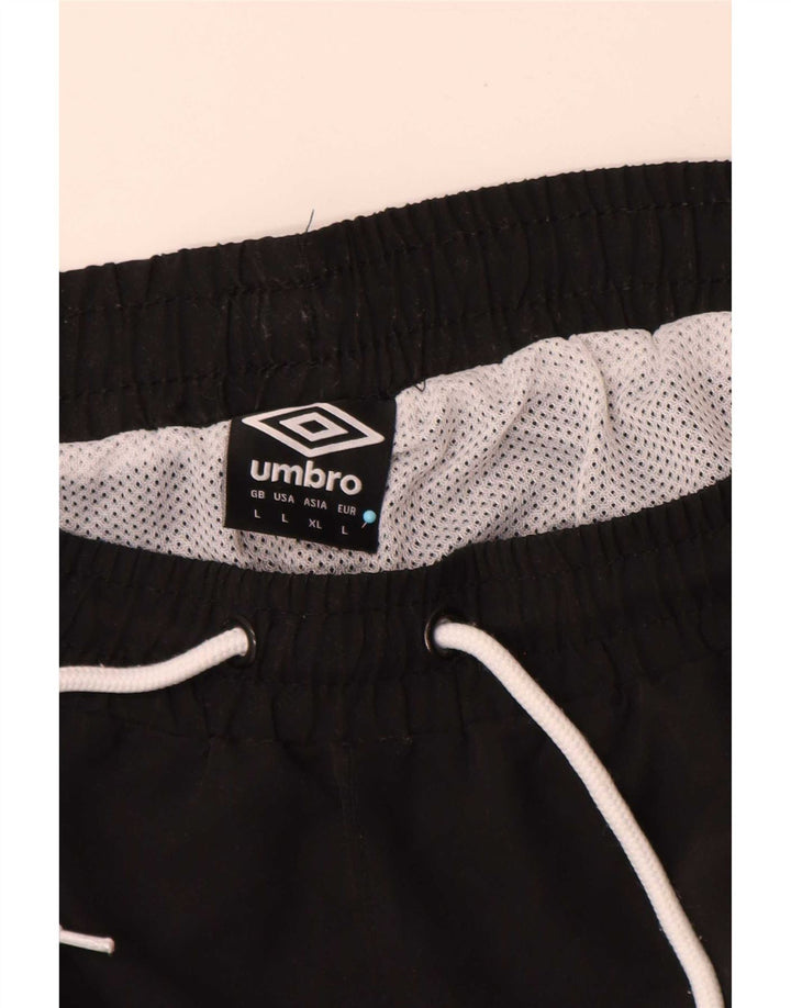 Umbro Short de Bain Graphique Homme Large Noir Géométrique Polyester