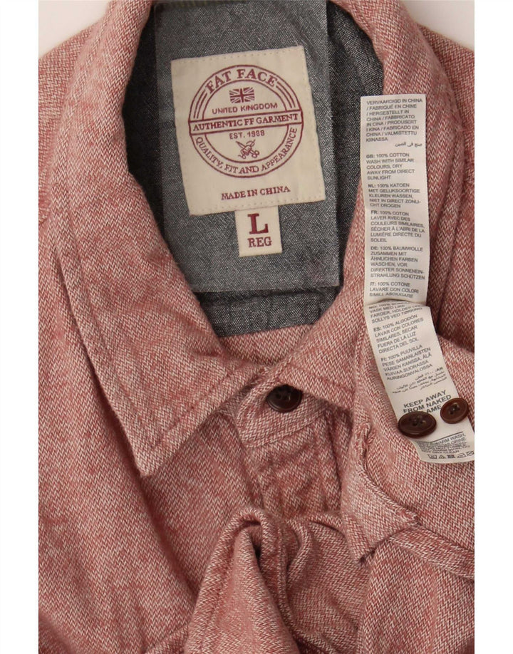 Fat Face Chemise Flanelle Homme Grand Coton Rose