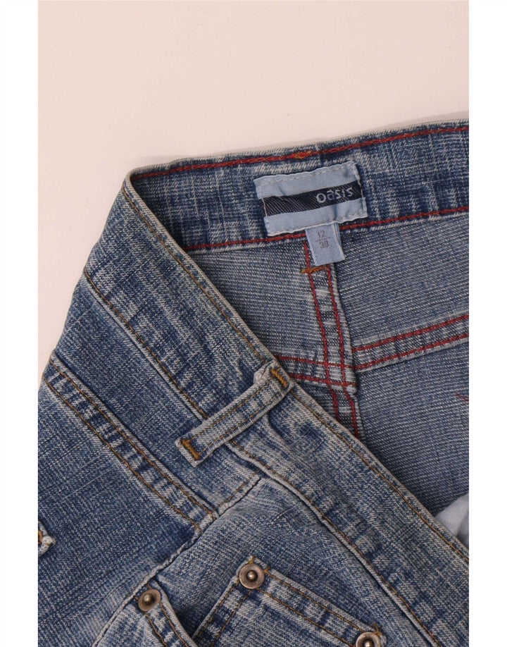 Oasis Jupe en jean pour femme UK 12 Medium W30 Bleu
