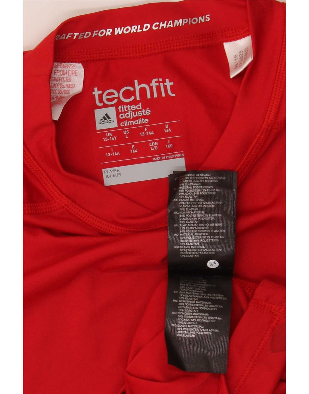 Adidas Garçon Climalite T-Shirt Top 13-14 ans Rouge Polyester