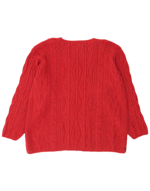 L.L.Bean Pull à col rond pour femme UK 18 XL Laine rouge
