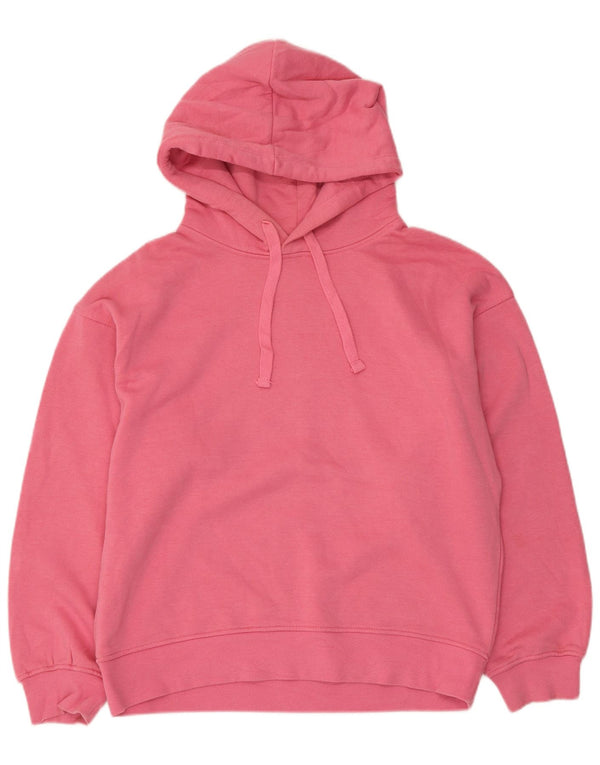 Zara Pull à capuche surdimensionné pour femme UK 14 Coton rose moyen