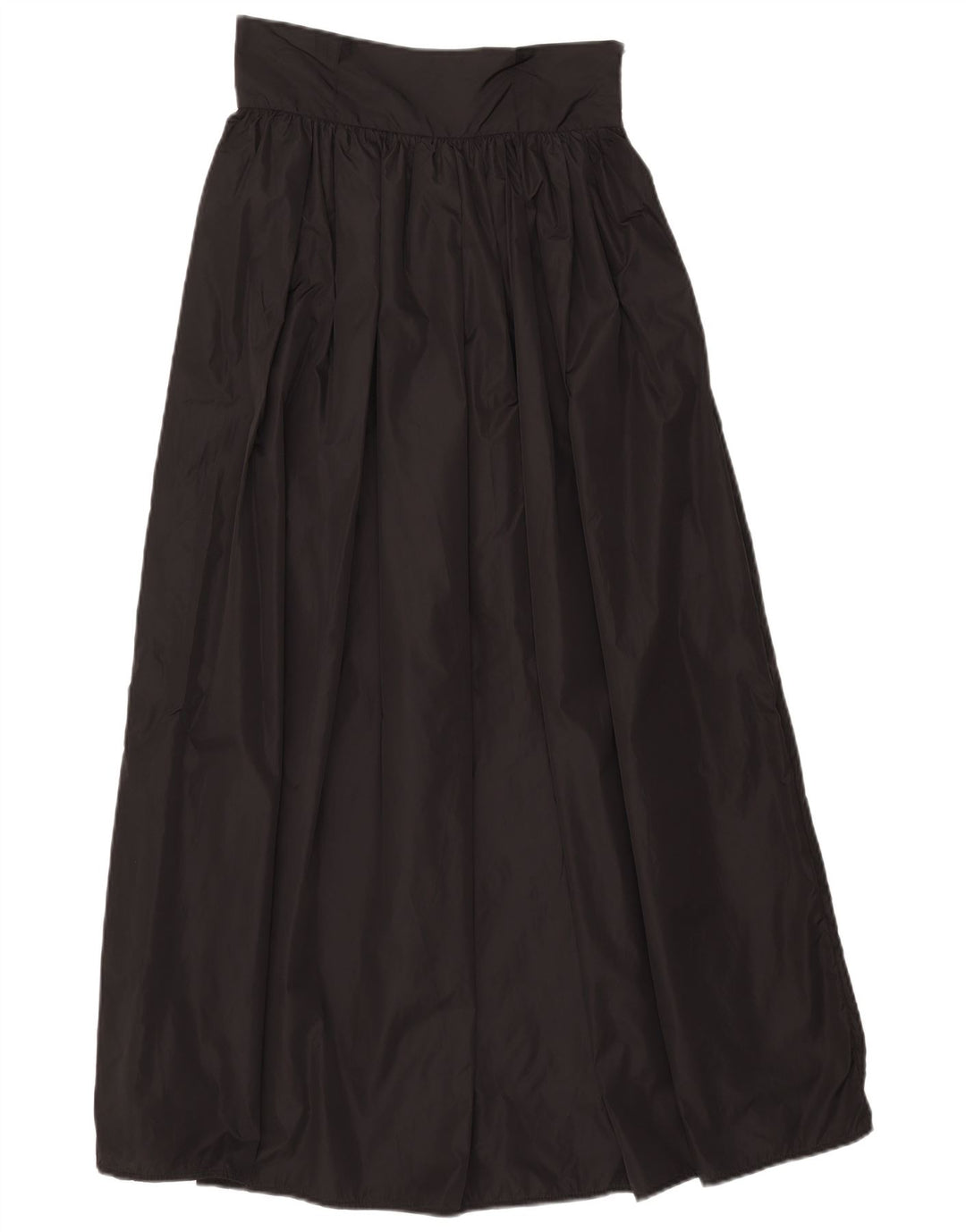 vintage Femme Jupe Maxi Plissée W26 Petit Noir