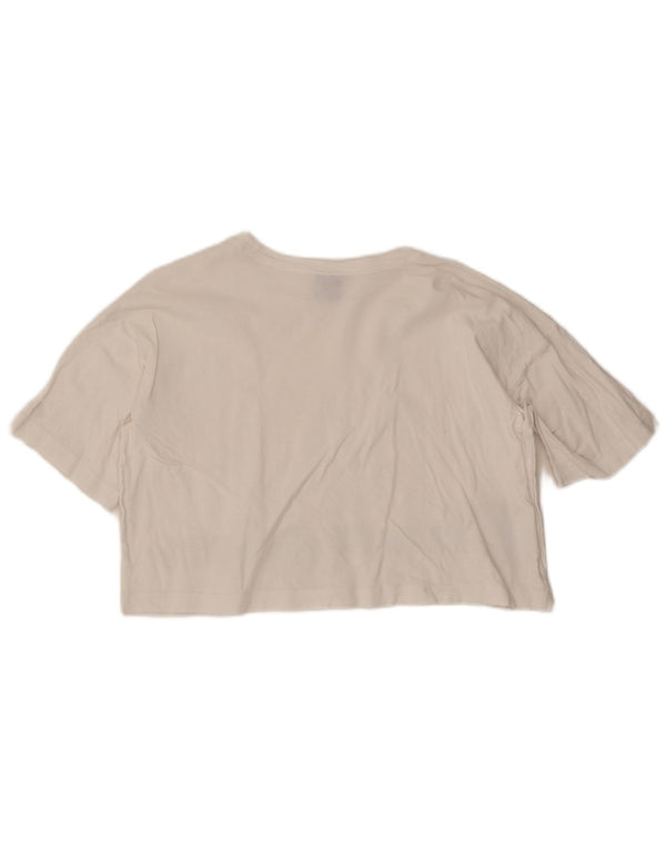 Champion T-shirt court surdimensionné pour femme UK 10 Petit Blanc