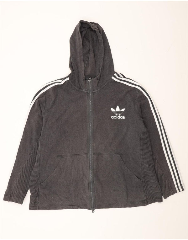 Adidas Pull à capuche zippé pour homme 2XL Gris Coton