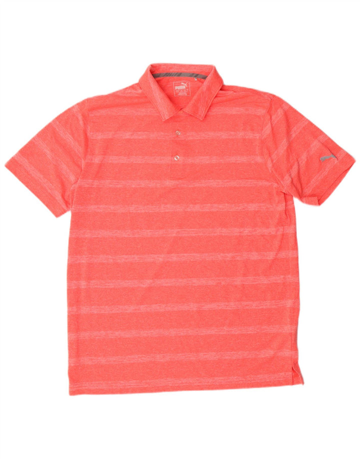 PUMA Polo Homme Large Rose Rayé Polyester