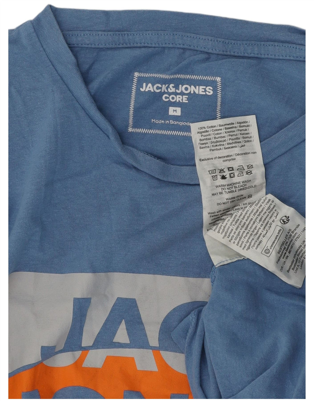 Jack & Jones T-Shirt Graphique Homme Bleu Moyen Coton