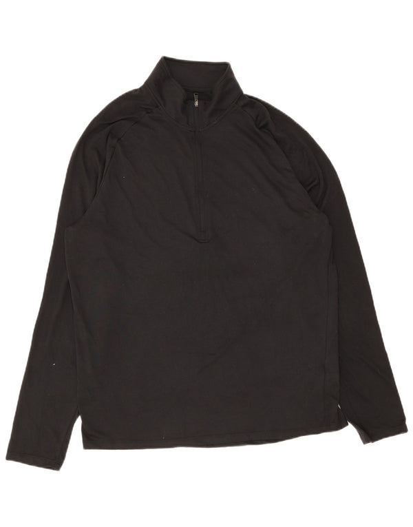 Under Armour Haut à col zippé à manches longues XL Noir Polyester Homme