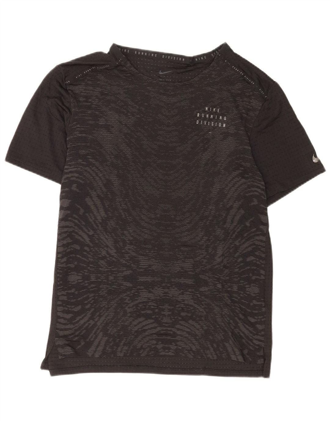 Nike Womens Dri Fit Abstract Pattern T-Shirt Top UK 14 Grand Noir