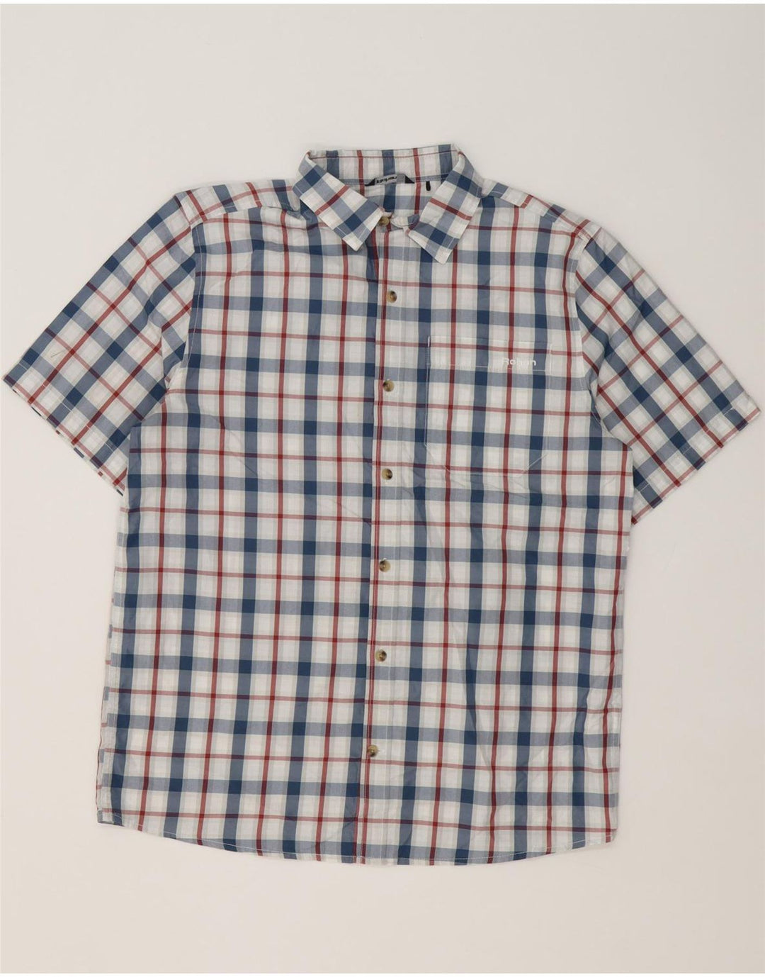 Rohan Chemise à manches courtes pour homme en polyester à petits carreaux bleus