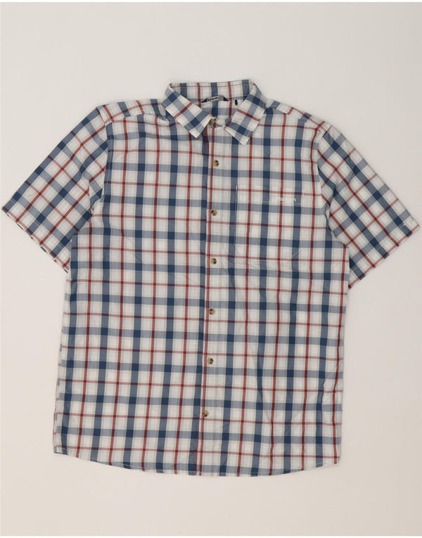 Rohan Chemise à manches courtes pour homme en polyester à petits carreaux bleus