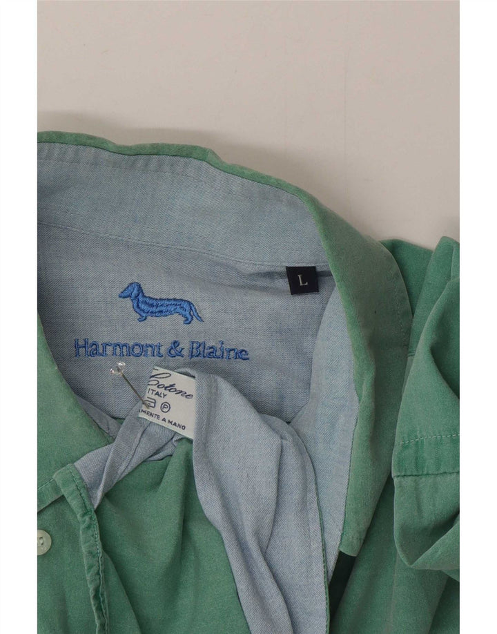 Harmont & Blaine Chemise Homme Large Vert Coton