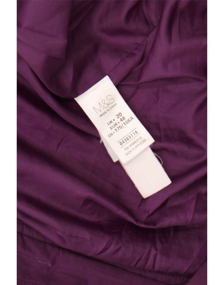 Marks & Spencer Parka à capuche pour femme UK 20 2XL Violet Polyester