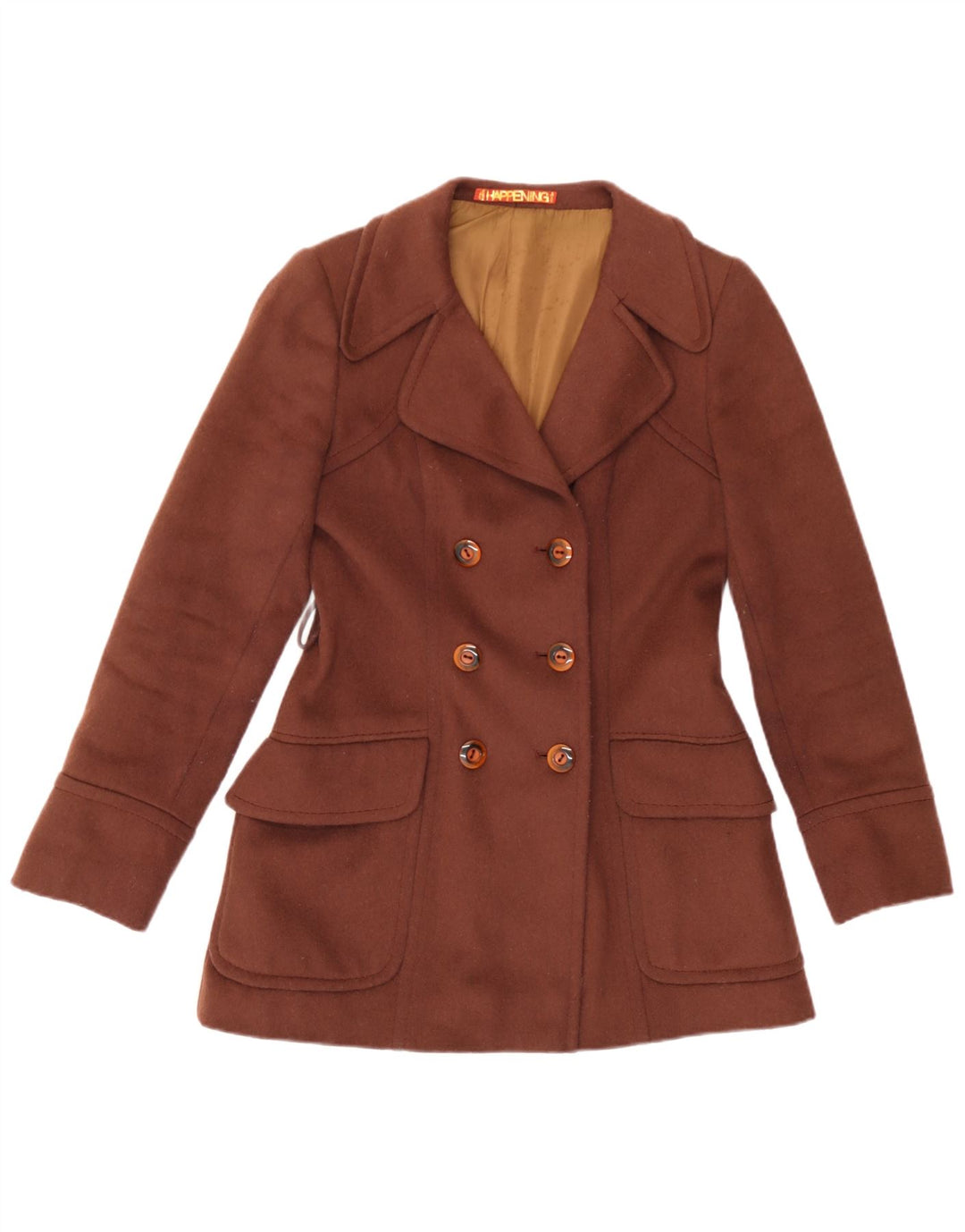 Happening Veste Blazer Double Boutonnage Femme IT 40 Petit Marron