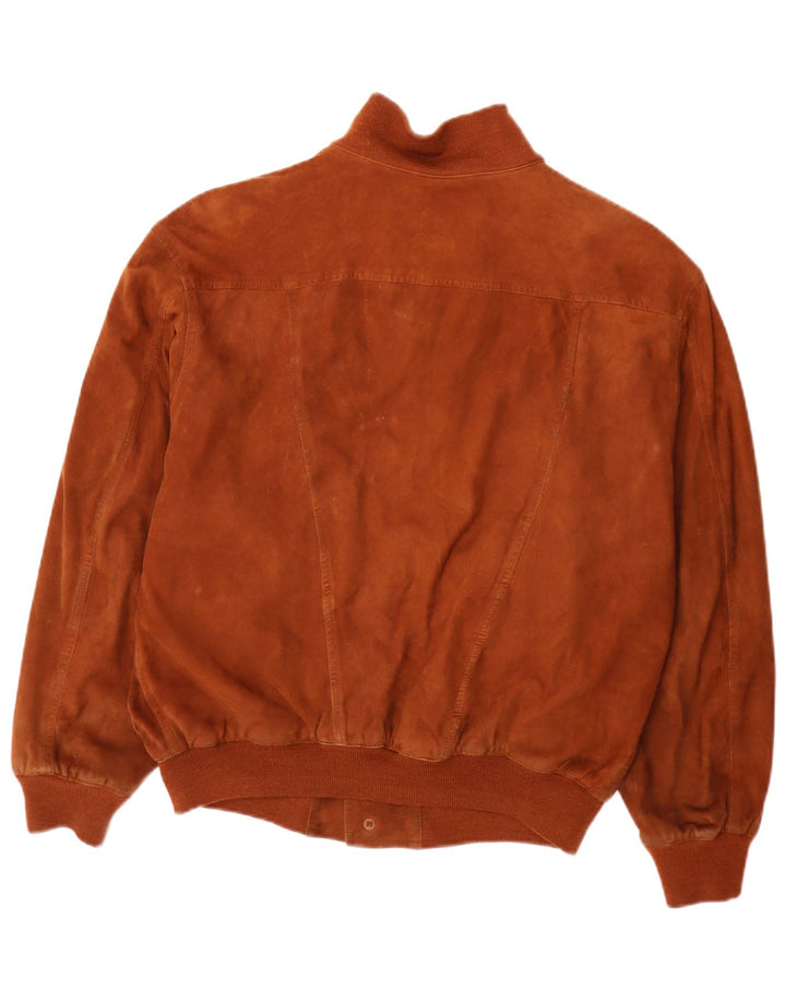 Pelle Moda Veste Bomber En Daim Homme IT 48 Marron Moyen