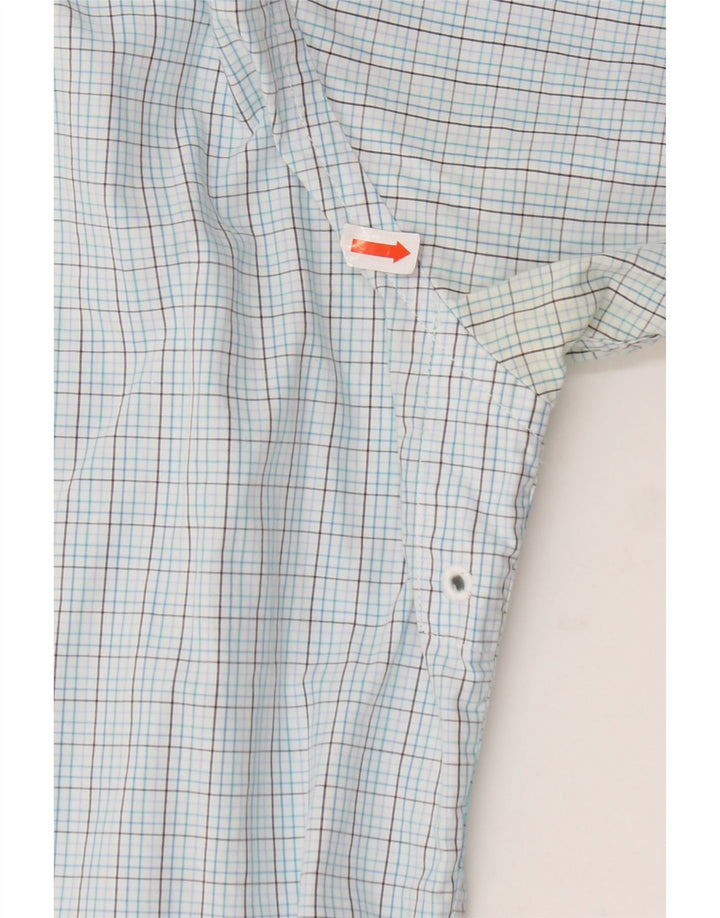 NAUTICA Mens Short Sleeve Shirt Large Blue Check Cotton
