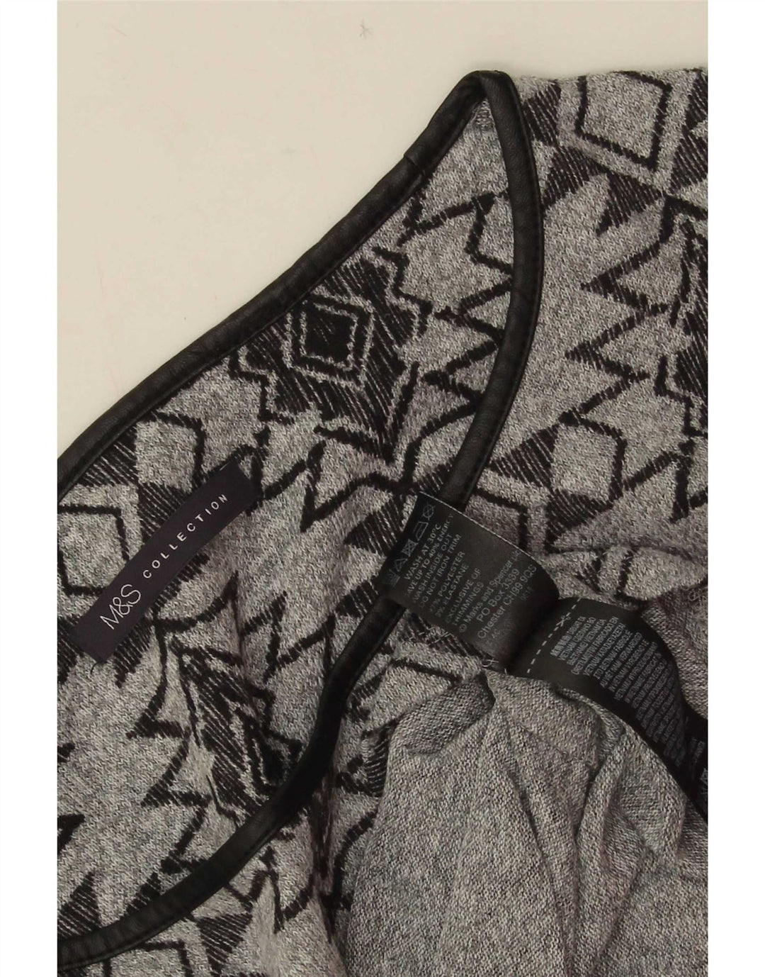 Marks & Spencer Robe tunique à manches 3/4 pour femme UK 12 Gris moyen géométrique