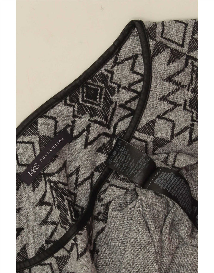 Marks & Spencer Robe tunique à manches 3/4 pour femme UK 12 Gris moyen géométrique