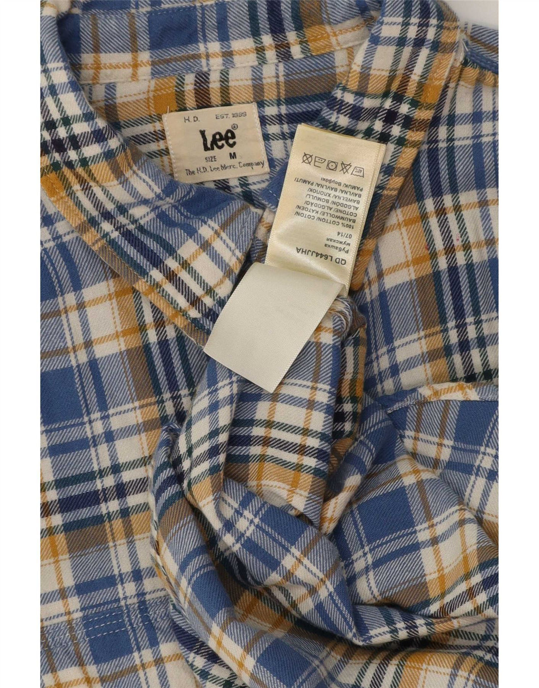 Lee Chemise Flanelle Homme Bleu Moyen Carreaux Coton