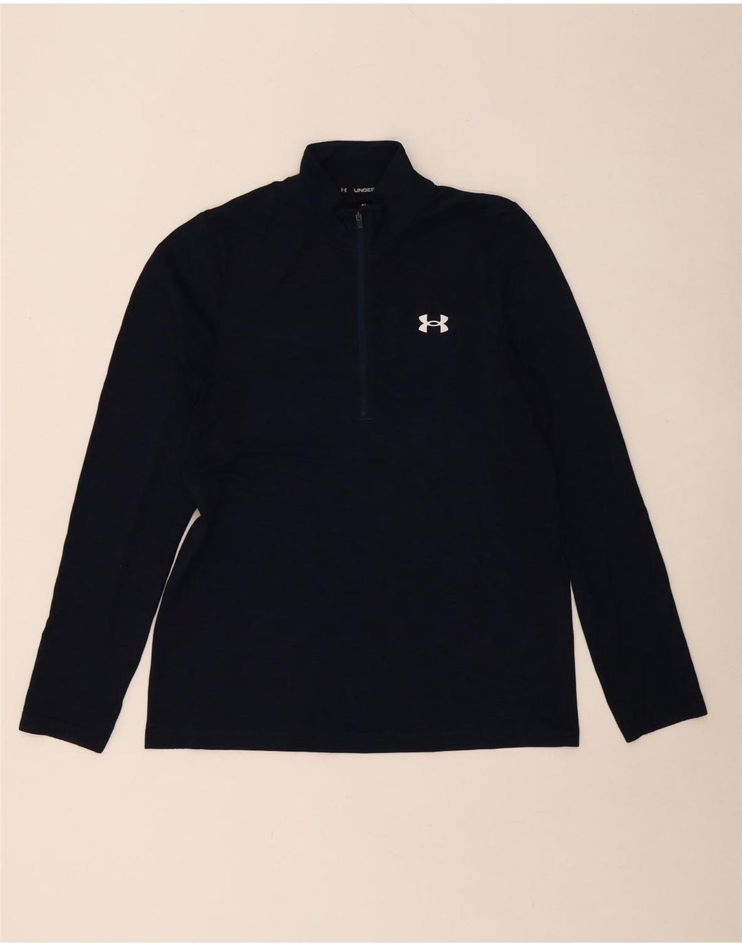 UNDER ARMOUR Haut à col zippé à manches longues pour homme Bleu marine moyen Polyester