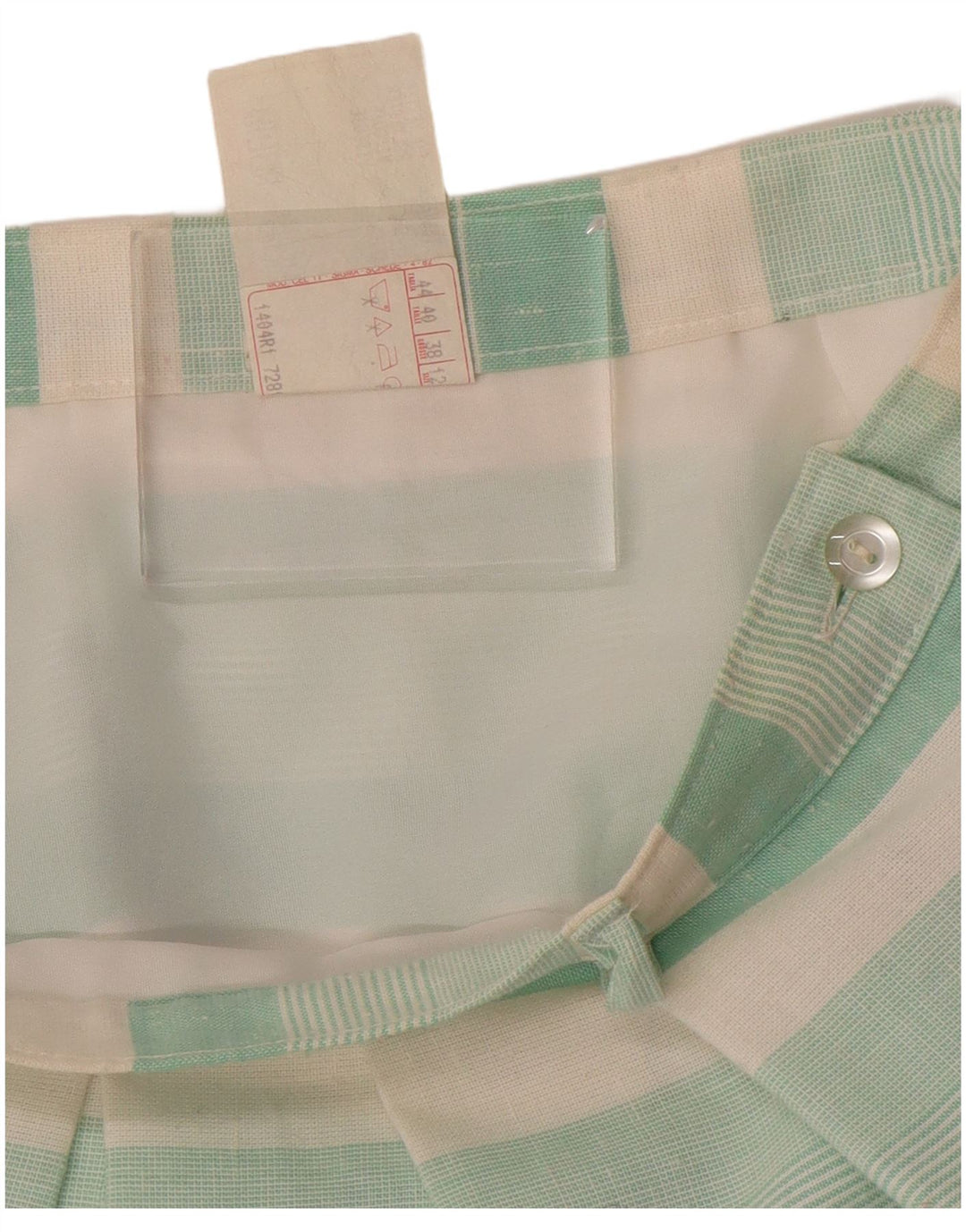 VINTAGE Jupe plissée femme UK 12 Medium W28 Polyester rayé vert