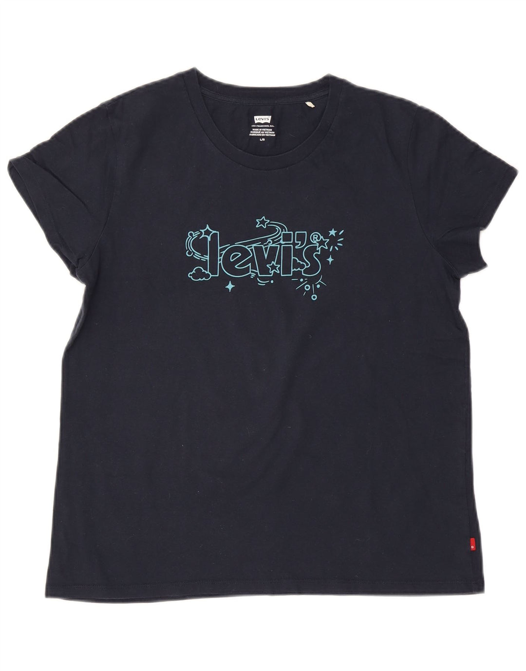 Levi's T-Shirt Graphique Femme UK 14 Large Bleu Marine