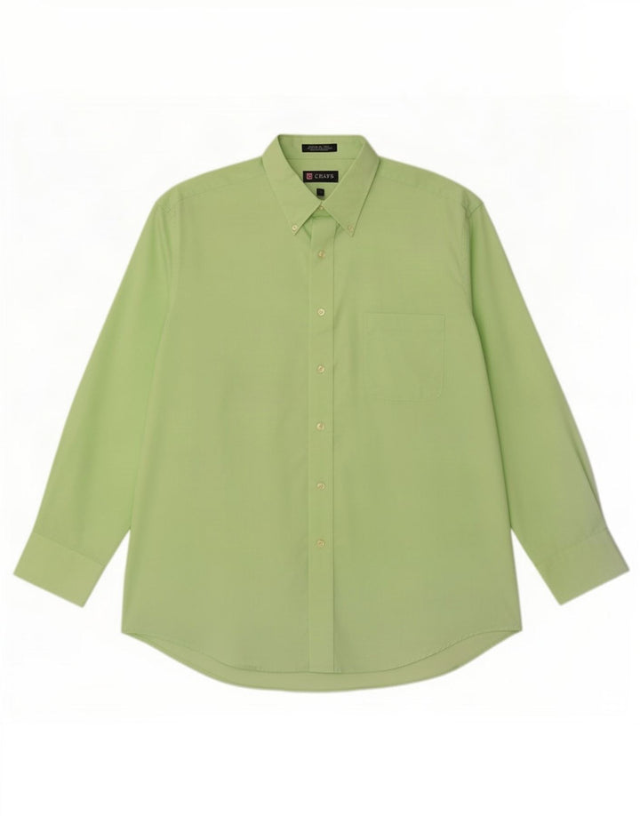 Chaps Chemise coupe régulière pour homme Taille 16 1/2 Grand coton vert