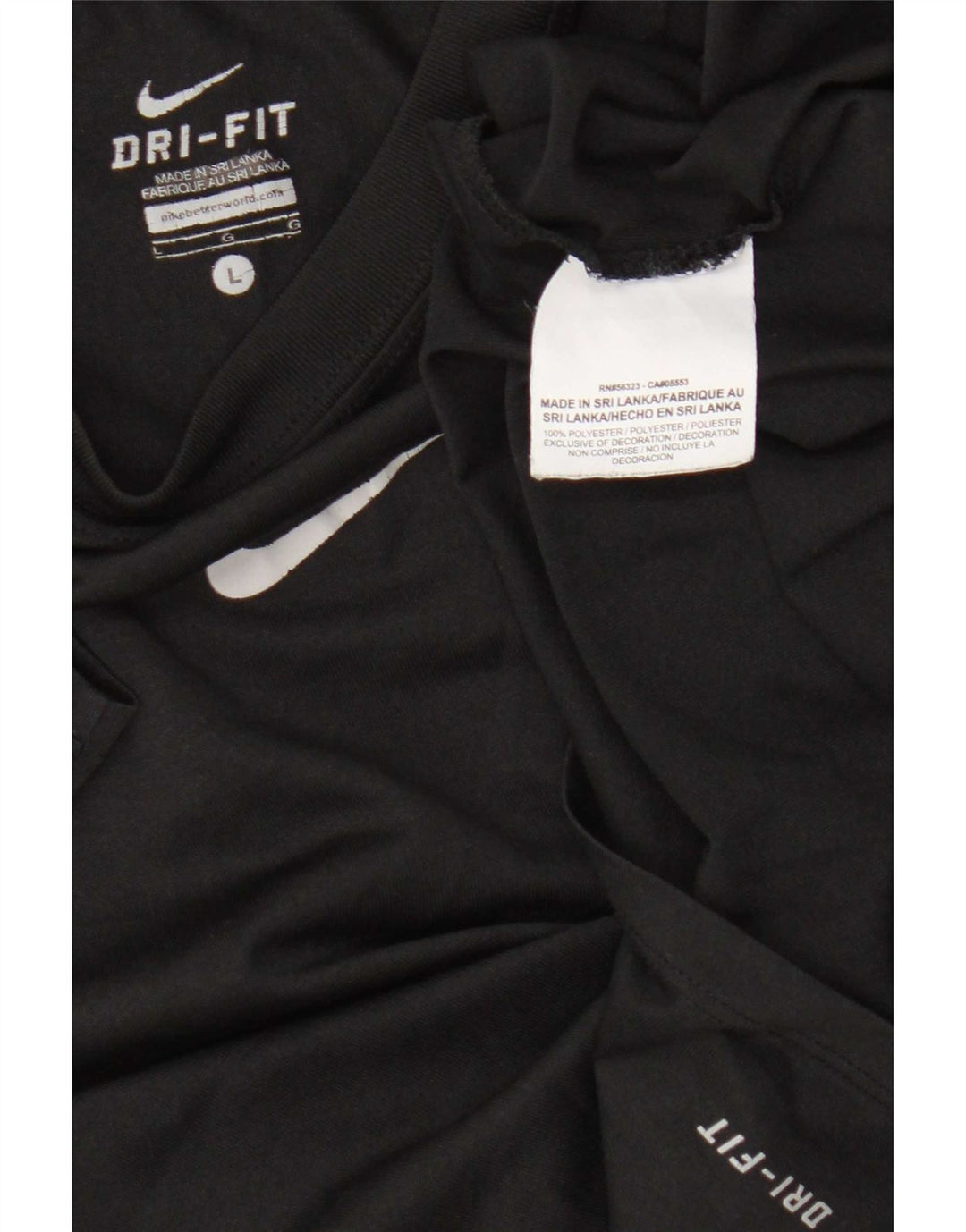 Nike Garçons Dri Fit T-Shirt Haut 12-13 ans Grand Noir Polyester