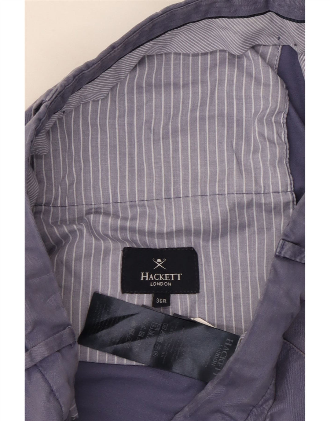 Hackett Pantalon de Costume Droit Homme W36 L32 Bleu Marine Coton