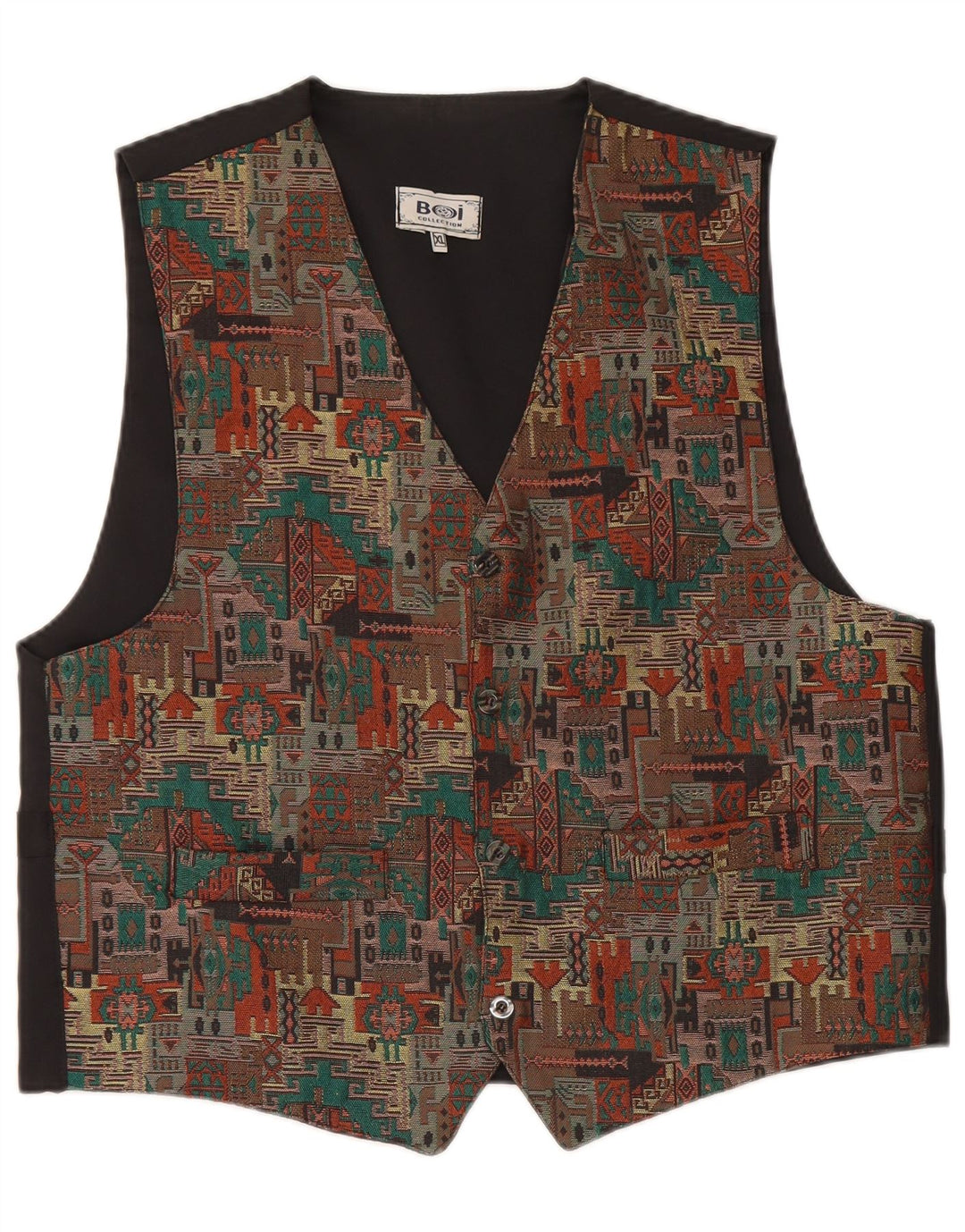 gilet homme vintage XL Noir Géométrique