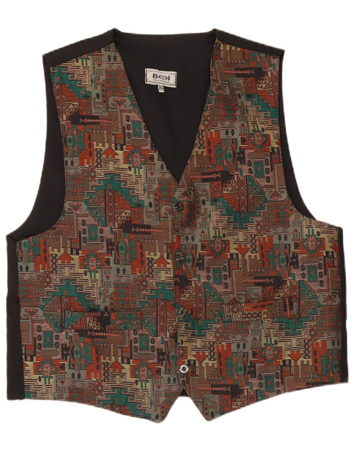 gilet homme vintage XL Noir Géométrique