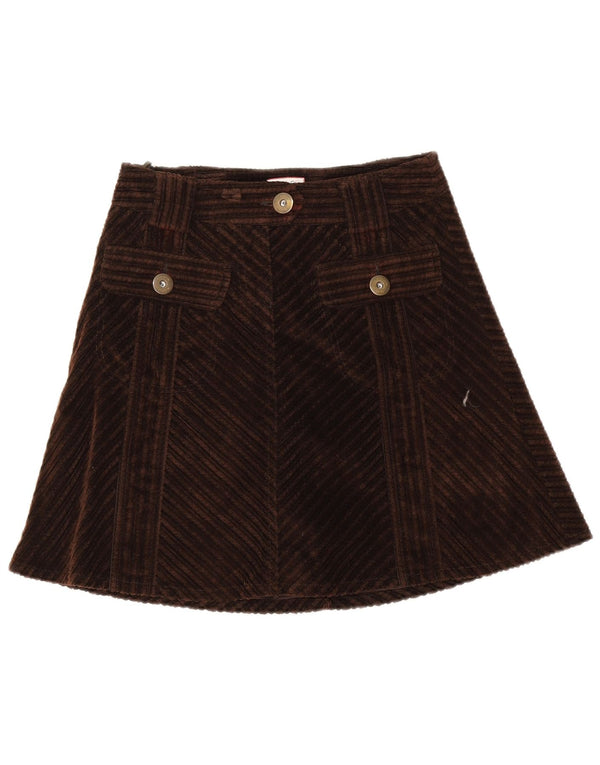 Max & Co. Mini-jupe femme UK 6 XS W28 Marron Chevron Coton