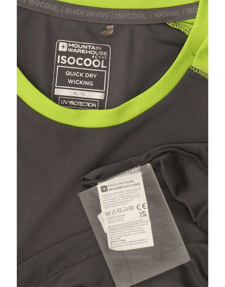 Mountain Warehouse T-Shirt Homme Top XL Gris Colorblock Polyester